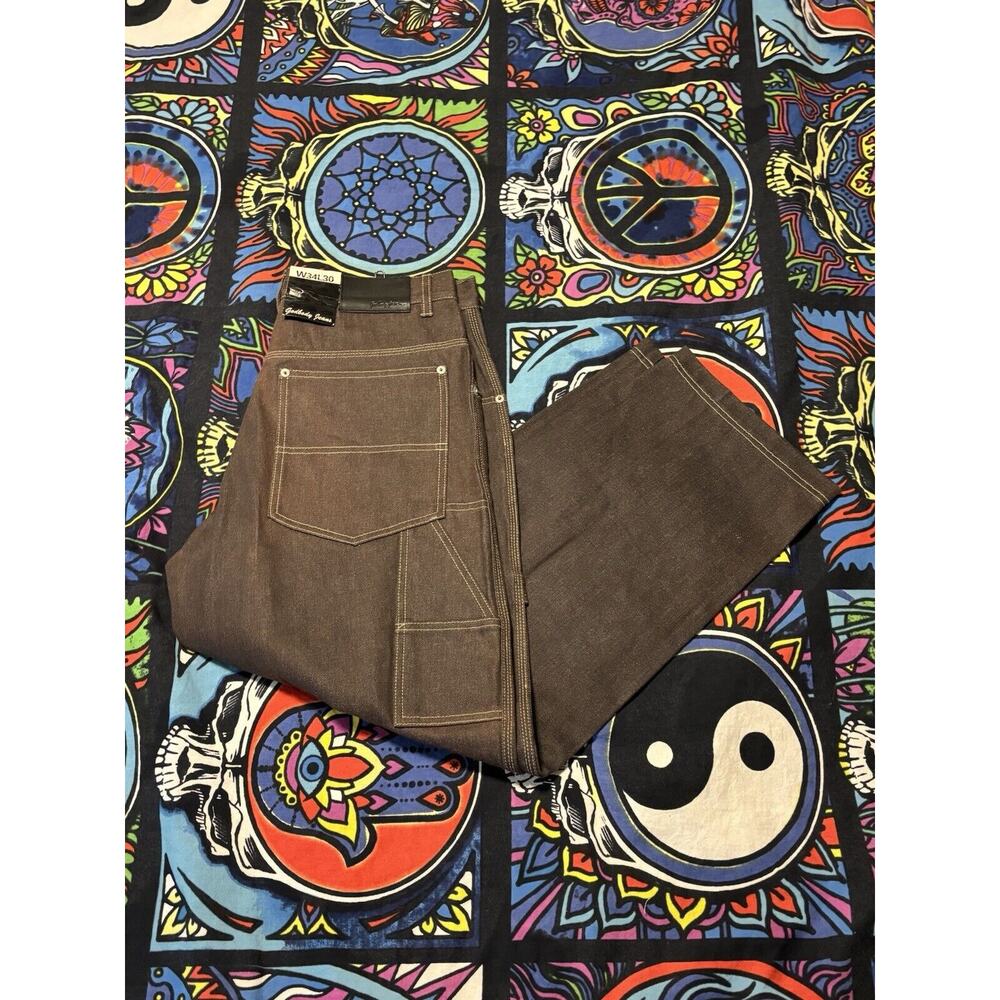 Godbody Jeans 34W 30L faded y2k nwt pants baggy 2000s style